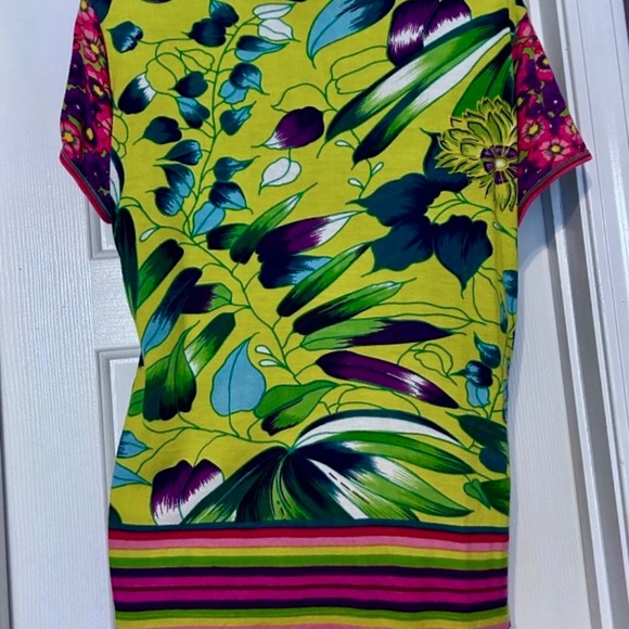 NWOT Green Floral Print Top Sz M - Picture 2 of 4